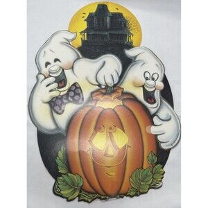 VINTAGE BEISTLE HALLOWEEN GHOST DIE CUT CARDSTOCK DECORATION